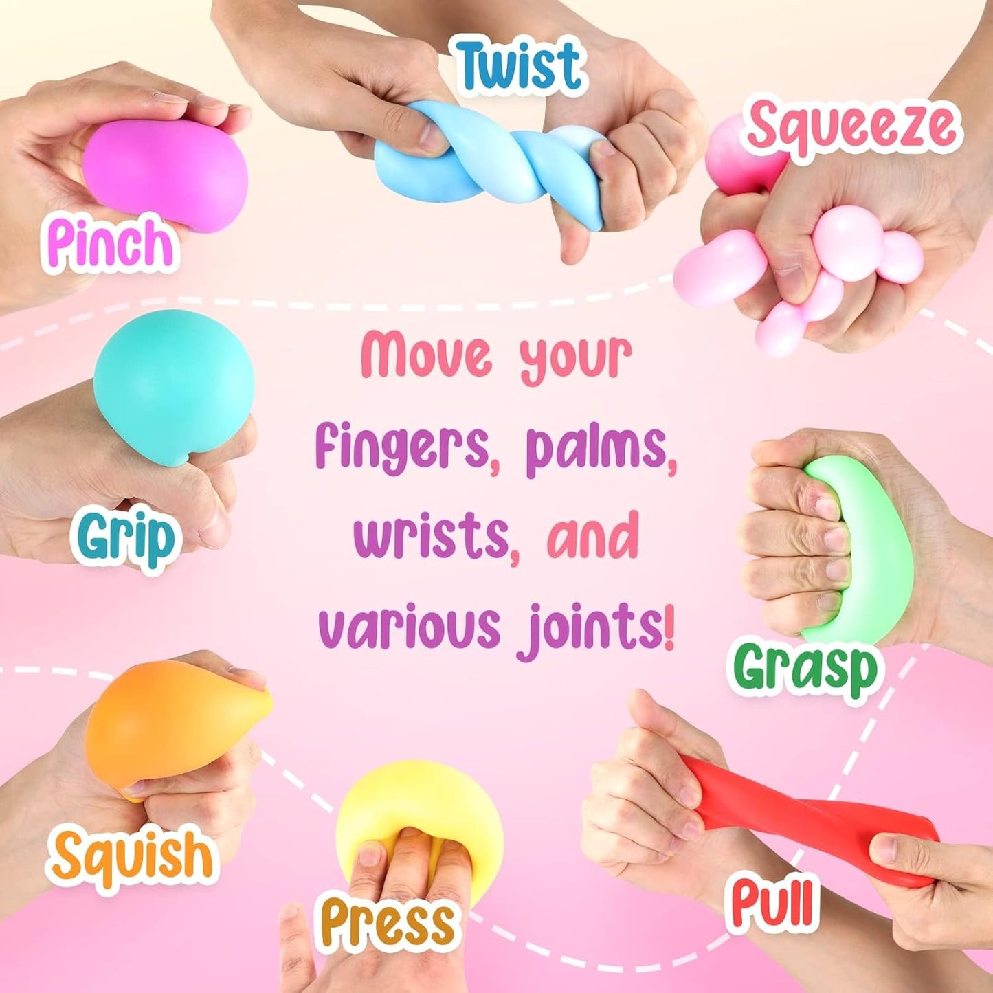 Motivational Stress Balls(4 Pack) for Kids and Adults,Stress Relief Ball with Quetos to Rrelieve Anxiety and Manage Anger
