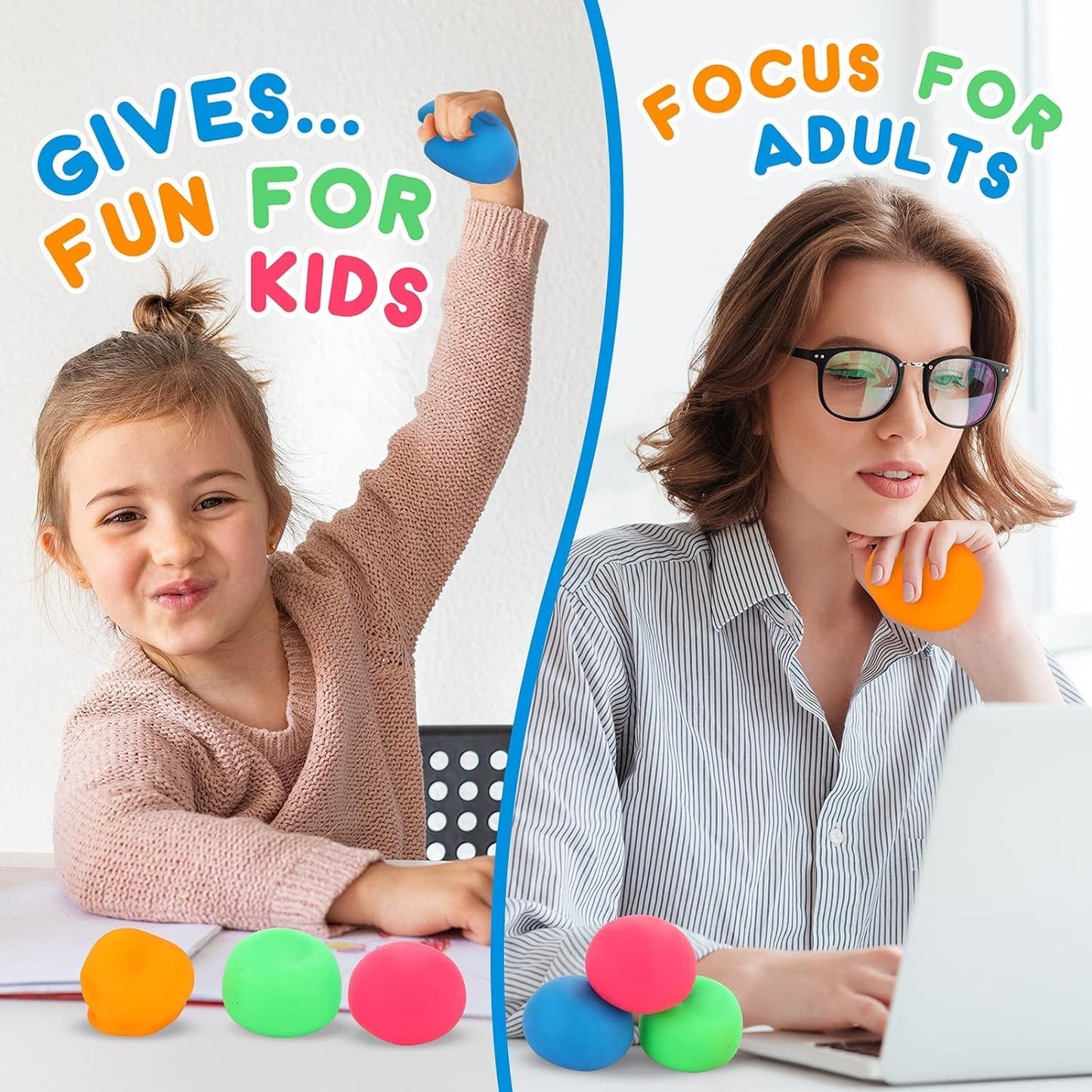 Motivational Stress Balls(4 Pack) for Kids and Adults,Stress Relief Ball with Quetos to Rrelieve Anxiety and Manage Anger