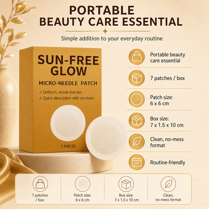 Sun-Free Glow Patch, 7 Pieces Round Micro-Tip Beauty Patches, Peel and Place Body Glow patch fes or Easy Routine Use, No-Mess Self-Tanning Patches Format for Travel, Daily Beauty and On-the-Go Care